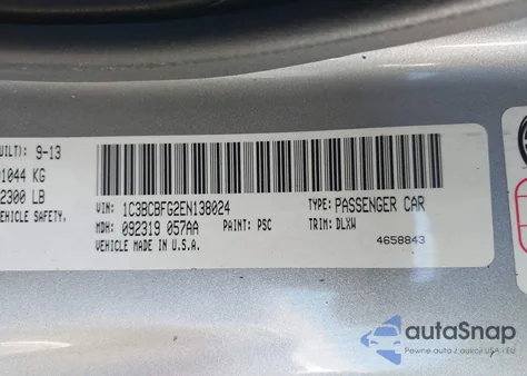 2014 Chrysler 200 Limited z USA, uszkodzony, nr VIN 1C3BCBFG2EN138024